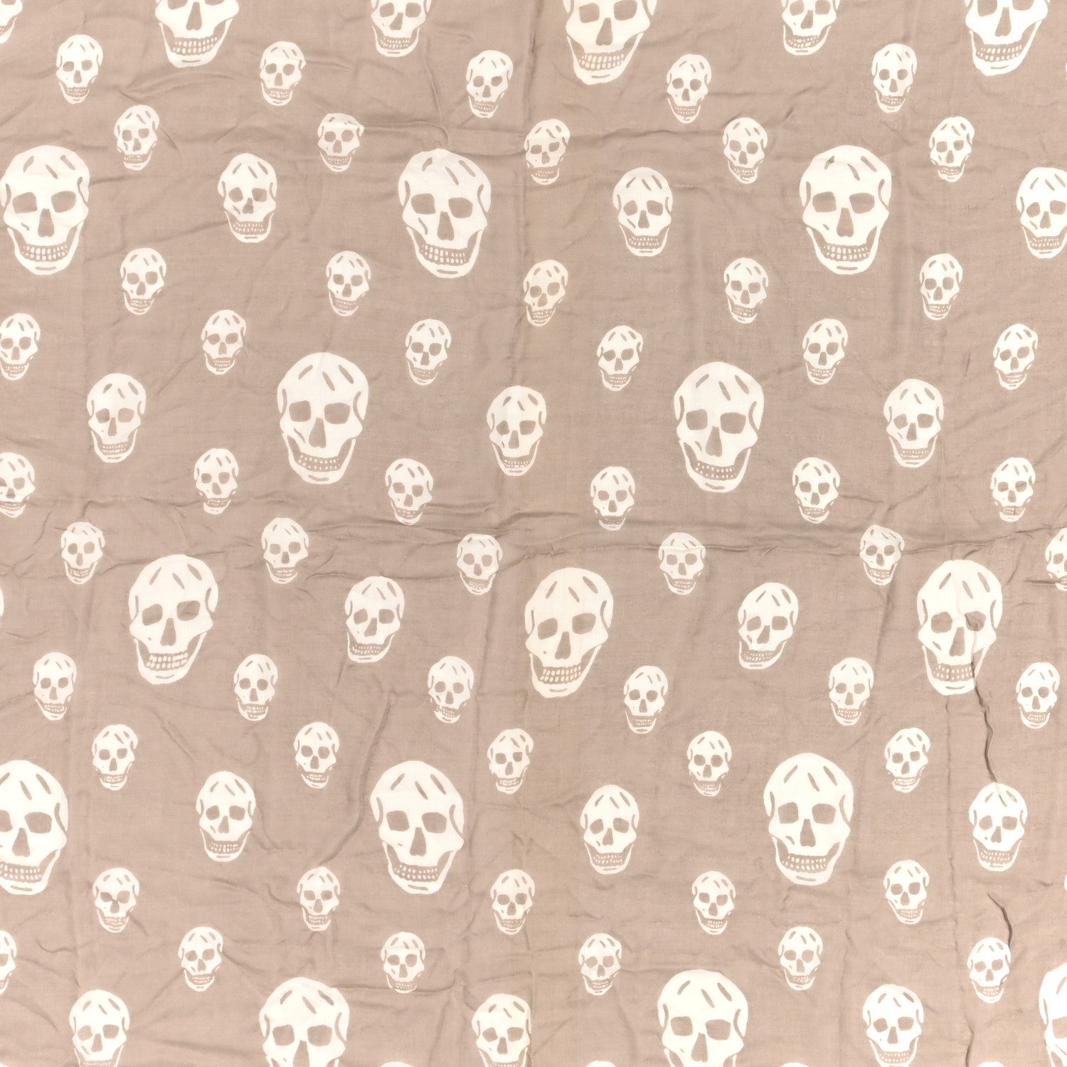 Alexander McQueen Silk Chiffon Skull Scarf Beige Ivory 4 of 5