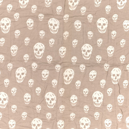 Alexander McQueen Silk Chiffon Skull Scarf Beige Ivory 4 of 5
