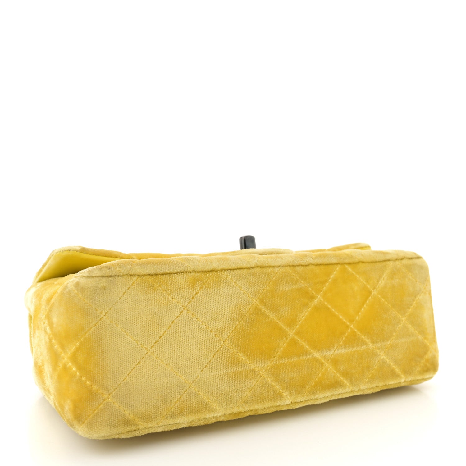 Chanel Velvet Quilted Mini Rectangular Flap Yellow 4 of 14