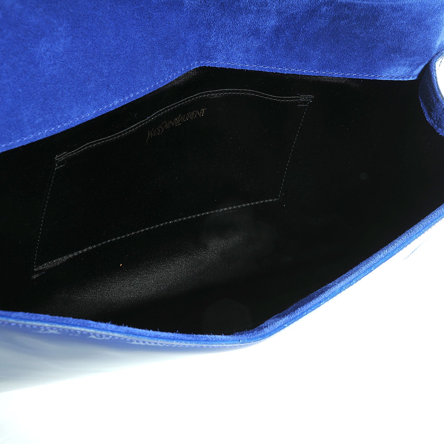 Saint Laurent Patent Belle de Jour Clutch Blue 5 of 7