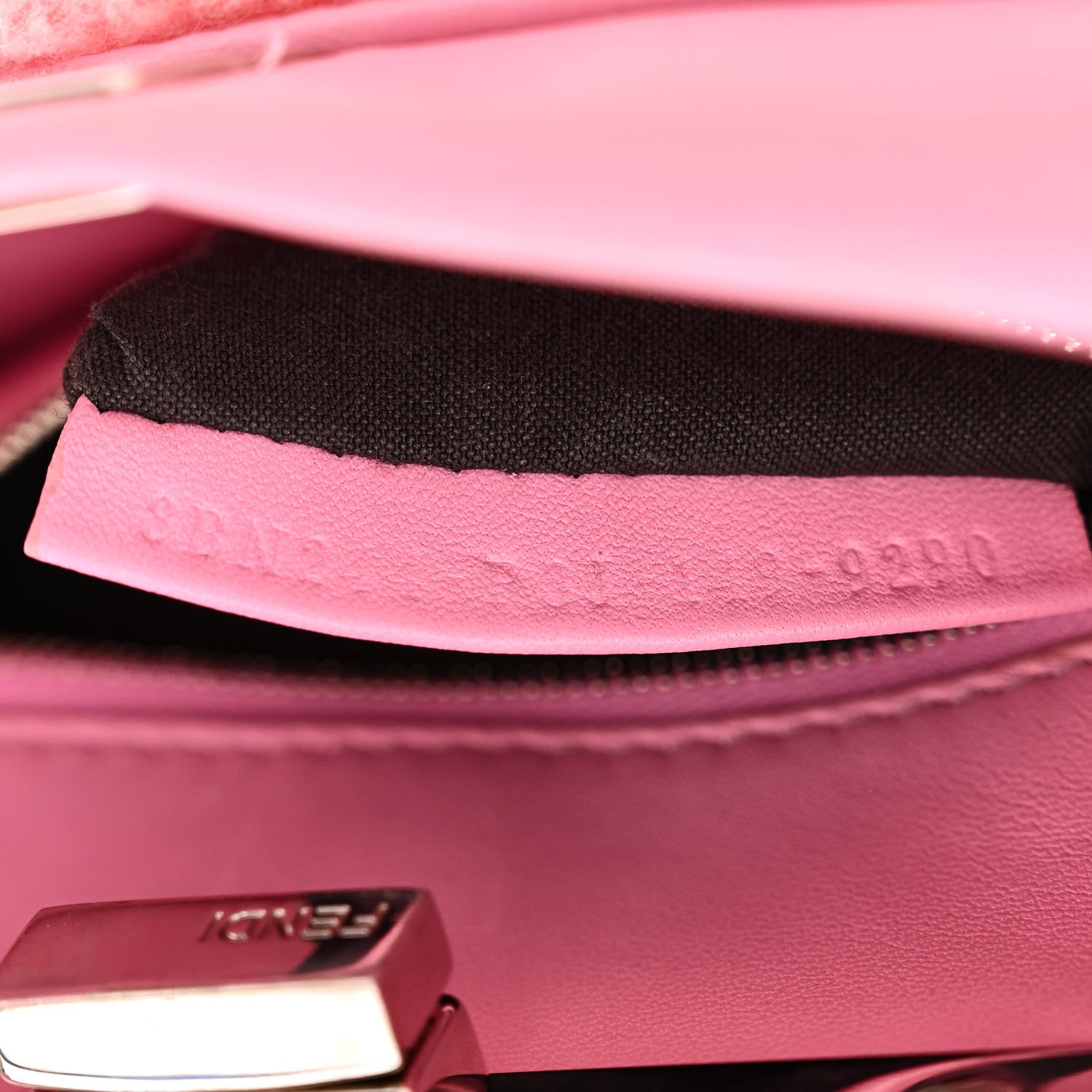 Fendi Shearling Nappa Mini Peekaboo Iconic Satchel Lollypop 8 of 14