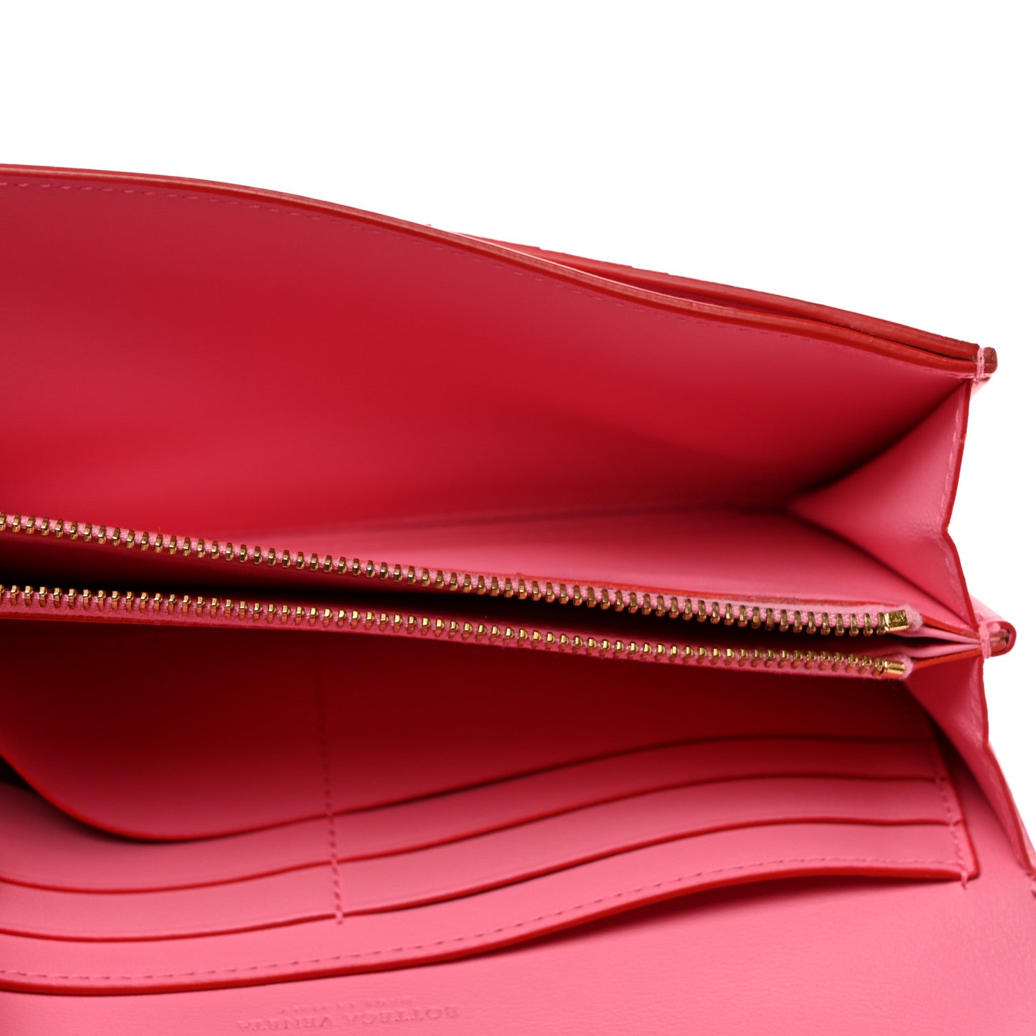 Bottega Veneta Nappa Intrecciato Continental Flap Wallet Pink Red 5 of 7