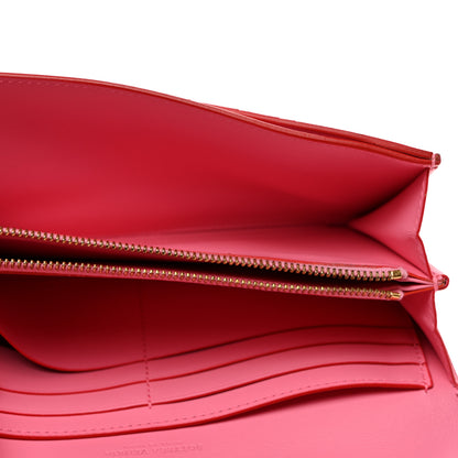 Bottega Veneta Nappa Intrecciato Continental Flap Wallet Pink Red 5 of 7