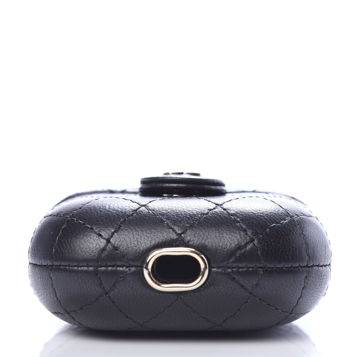 Lambskin Quilted Airpods Pro Case With Chain Black
