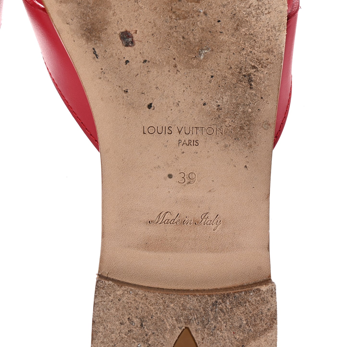 Calfskin LV Isola Flat Sandals 39 Red