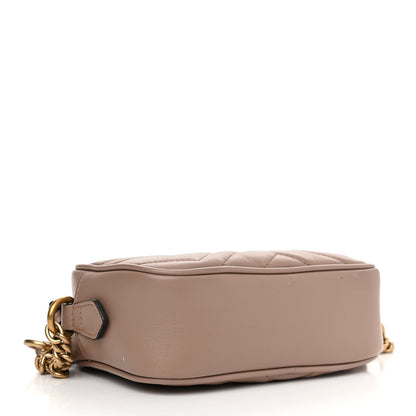 Gucci Calfskin Matelasse Mini GG Marmont Chain Shoulder Bag Porcelain Rose 4 of 12