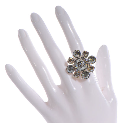 Chanel Crystal CC Ring Silver 6.5 2 of 6