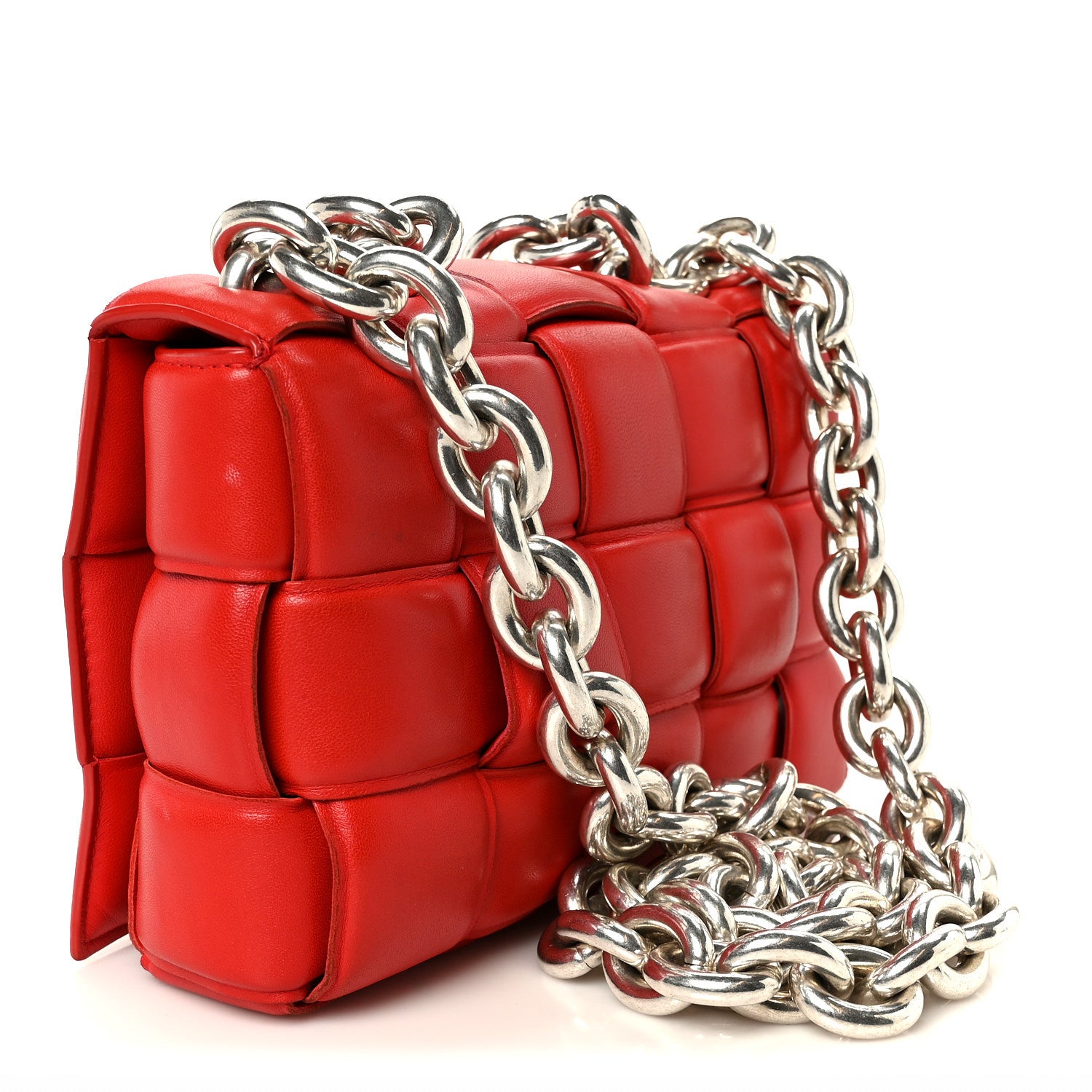 Bottega Veneta Lambskin Maxi Intreccio Padded Chain Cassette Crossbody Bag Nail Polish 3 of 11
