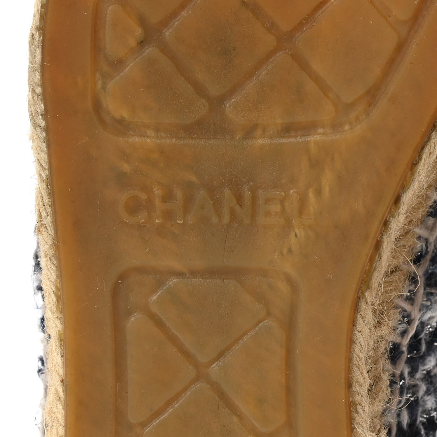 Chanel Metallic Tweed Lambskin CC Espadrilles 38 Blue Black Silver 6 of 14