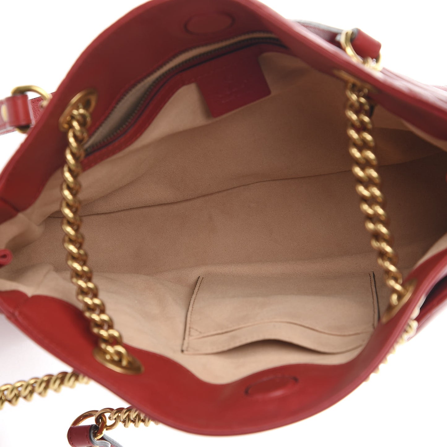 Calfskin Matelasse Medium GG Marmont Open Top Shoulder Bag Hibiscus Red