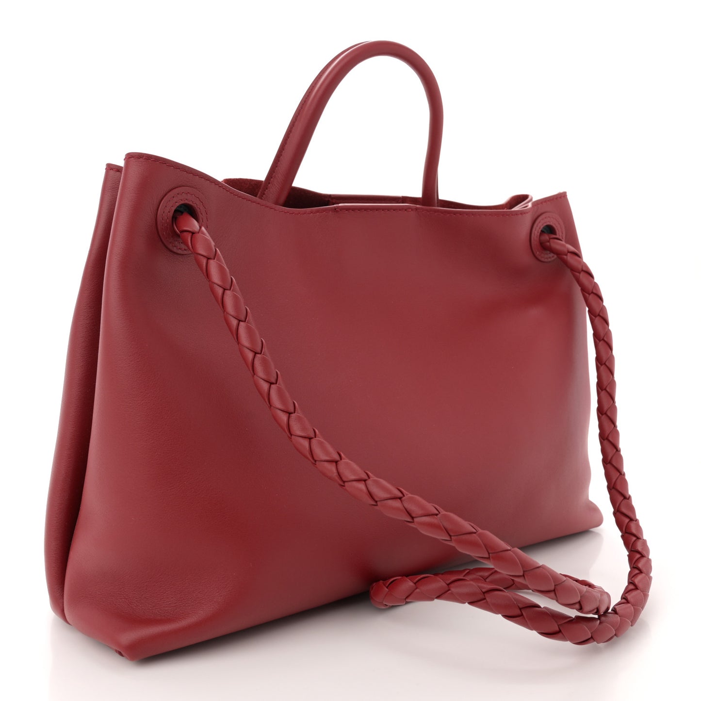 Silky Calfskin Medium Andiamo Shoulder Bag Rosewood Space