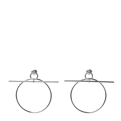 Hermes Sterling Silver MM Loop Earrings 1 of 7