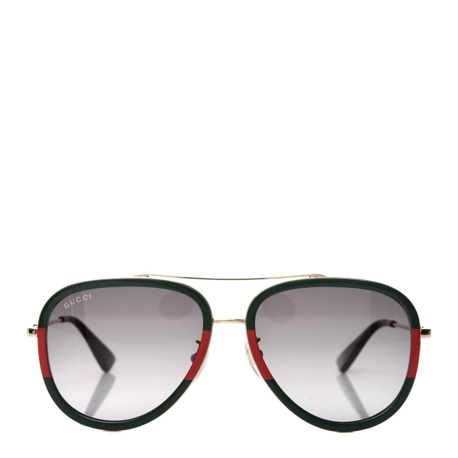 Gucci Web Aviator Sunglasses GG0062S Green Red 2 of 8