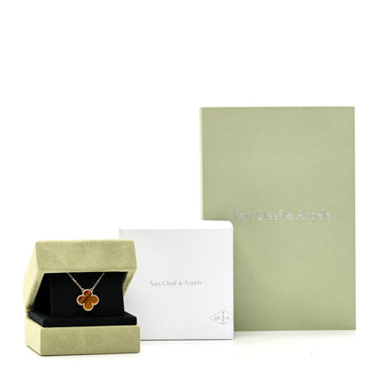 Van Cleef & Arpels 18K Yellow Gold Tiger Eye Vintage Alhambra Pendant Necklace 6 of 6