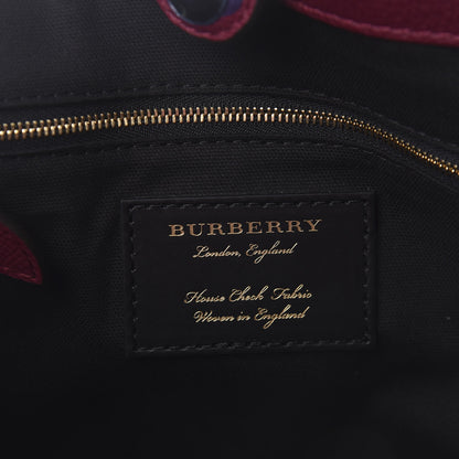 Burberry Grainy Calfskin House Check Small Canterbury Tote Berry Pink 8 of 9
