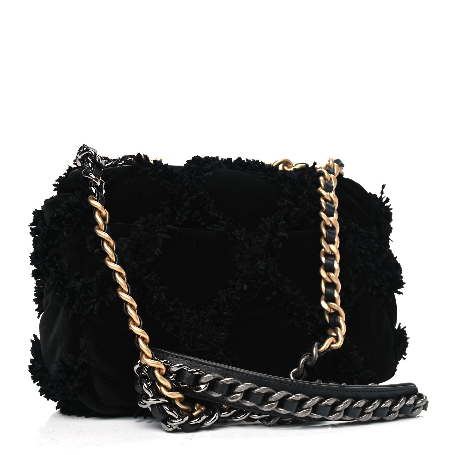 Chanel Cotton Canvas Quilted Medium Chanel 19 Flap Black 2 of 4