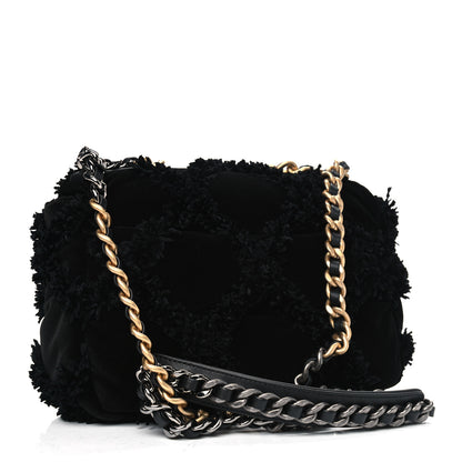 Chanel Cotton Canvas Quilted Medium Chanel 19 Flap Black 2 of 4