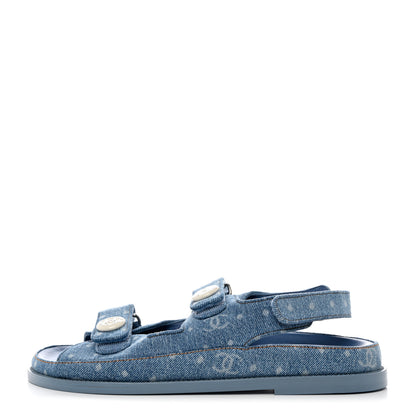Chanel Denim CC Dad Sandals 39.5 Light Blue 1 of 8