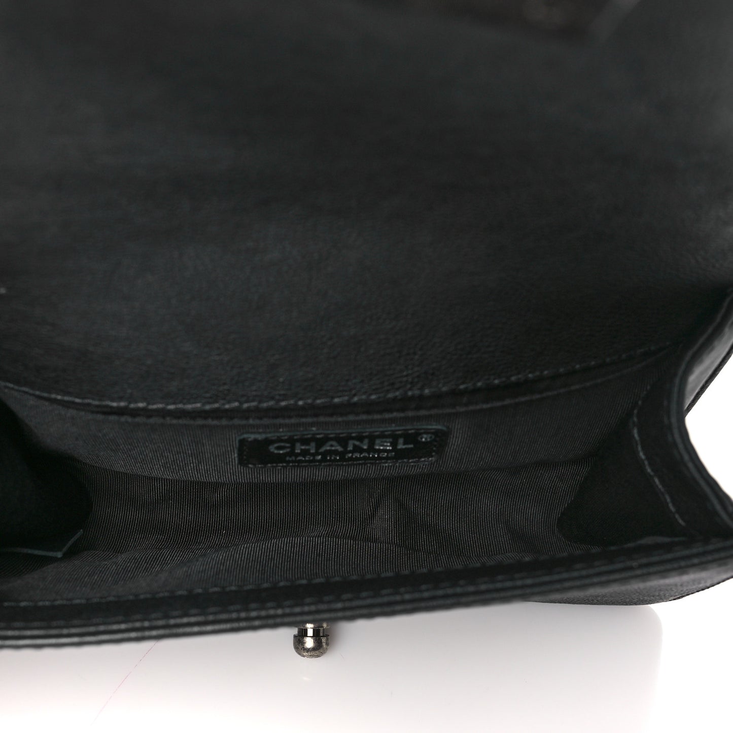 Calfskin Quilted Small Boy Top Handle Flap Black