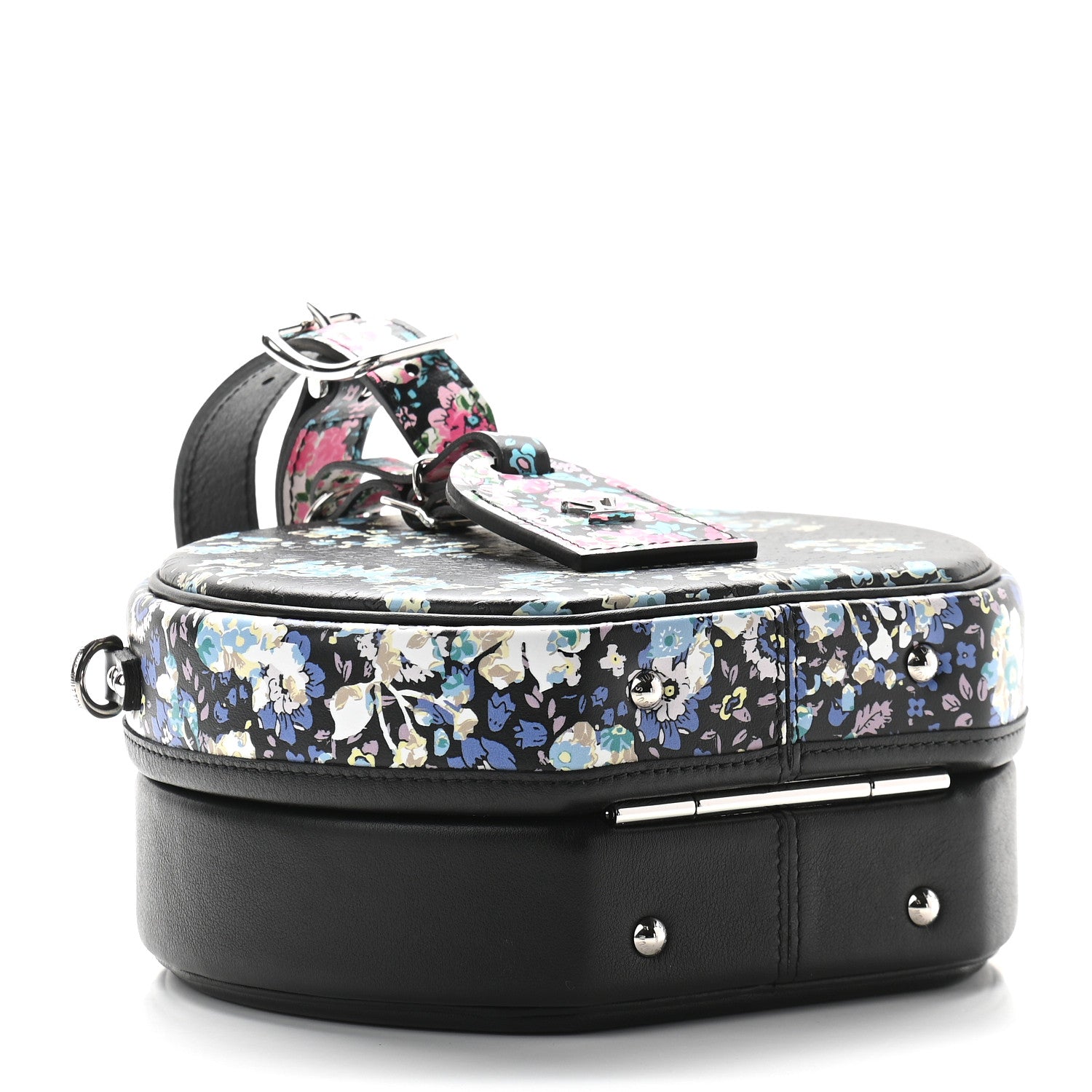 Louis Vuitton Calfskin Floral Print Petite Boite Chapeau Black 4 of 8