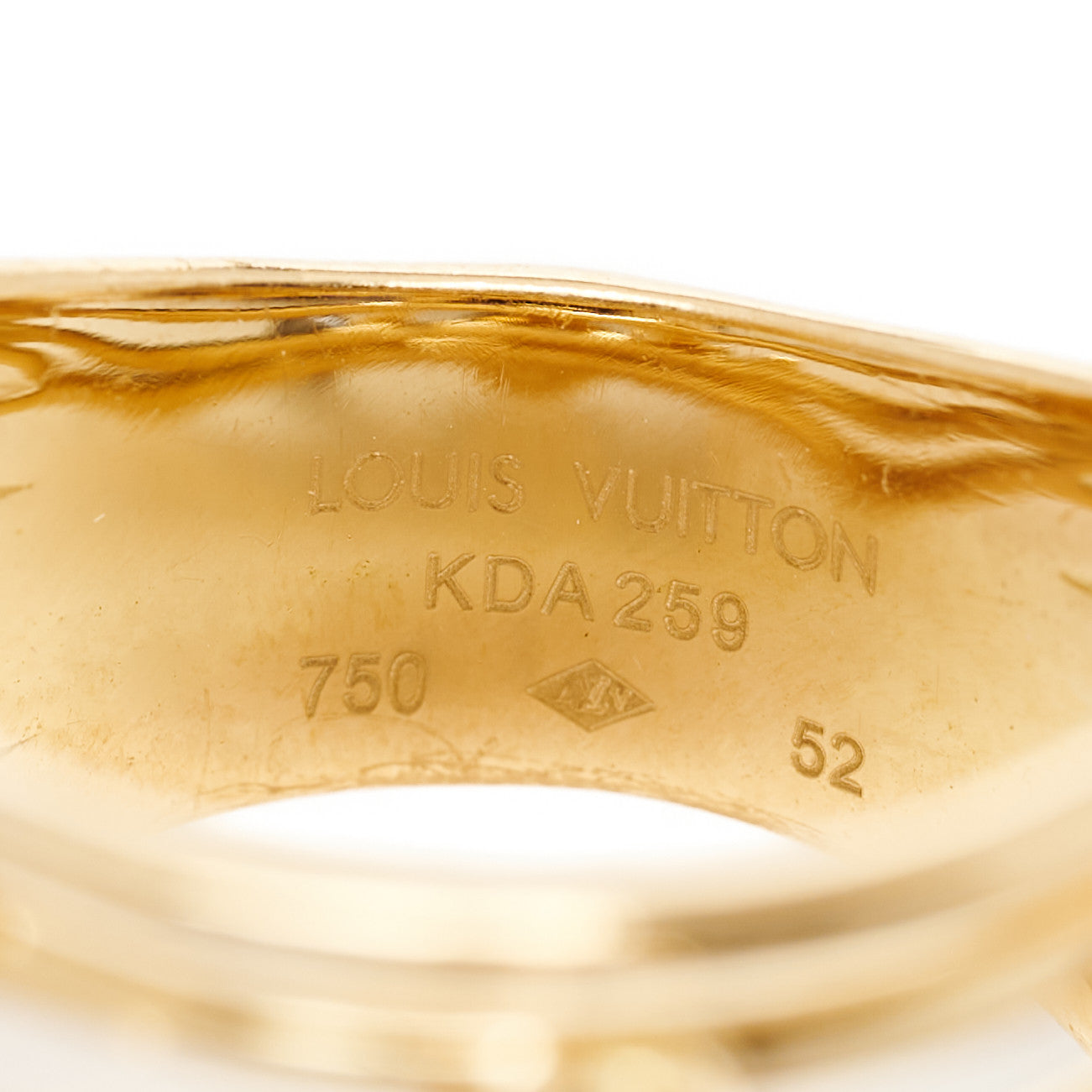 18K Yellow Gold Freshwater Pearl Monogram Charm Ring 52 6