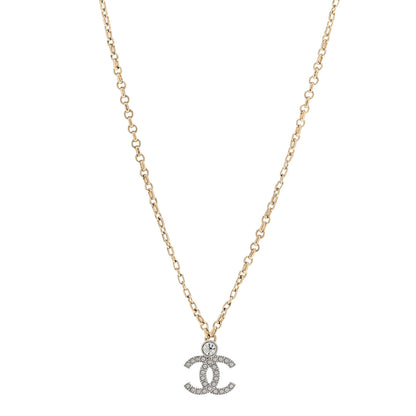 Chanel Crystal CC Necklace Gold Silver 1 of 6