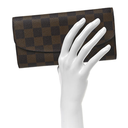 Louis Vuitton Damier Ebene Emilie Wallet Red 2 of 8