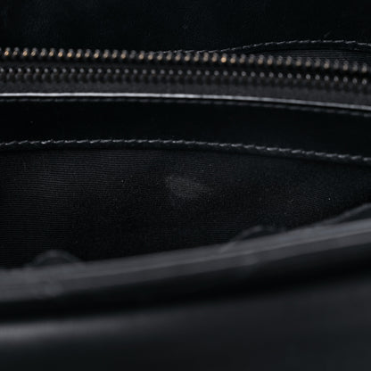 Saint Laurent Calfskin Y Quilted Monogram MonochromeMedium Loulou Chain Satchel Black 14 of 18