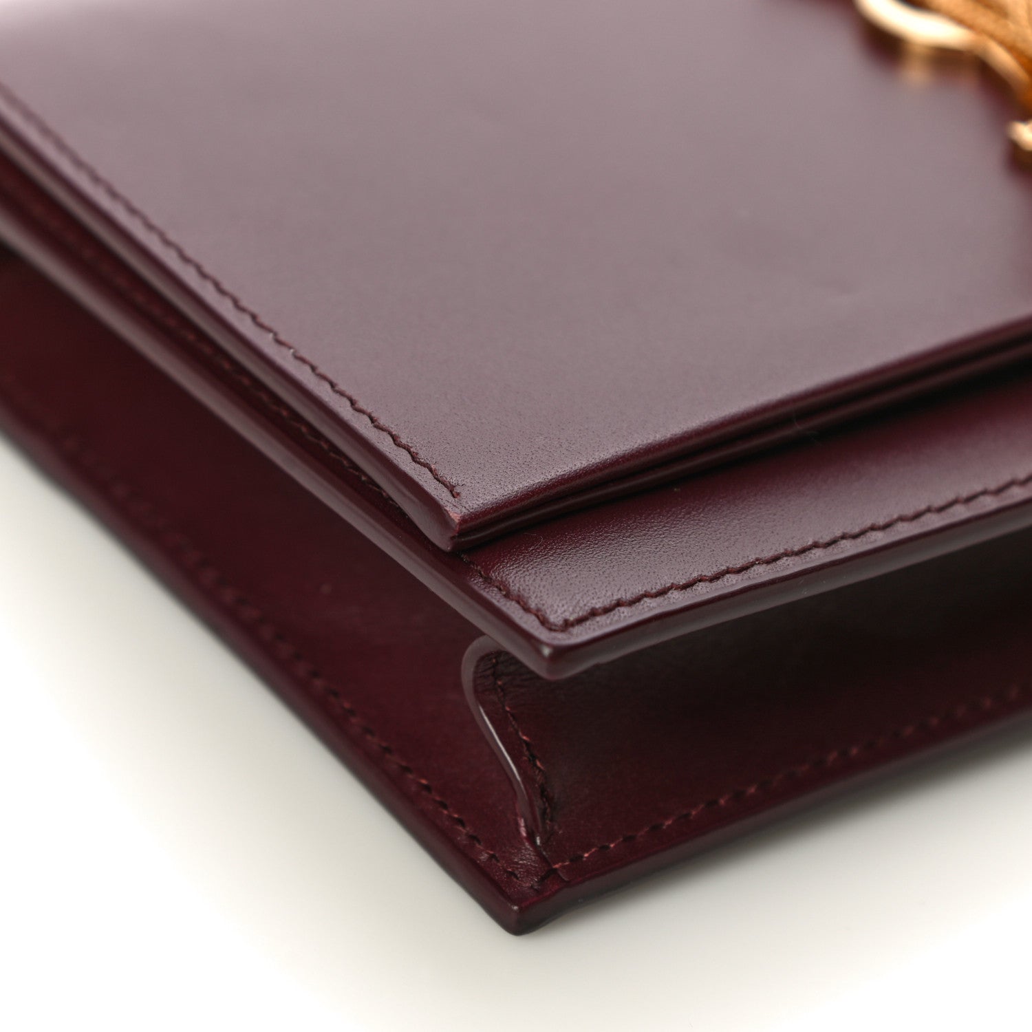 Saint Laurent Smooth Calfskin Classic Monogram Kate Tassel Chain Wallet Pallisandre 7 of 13