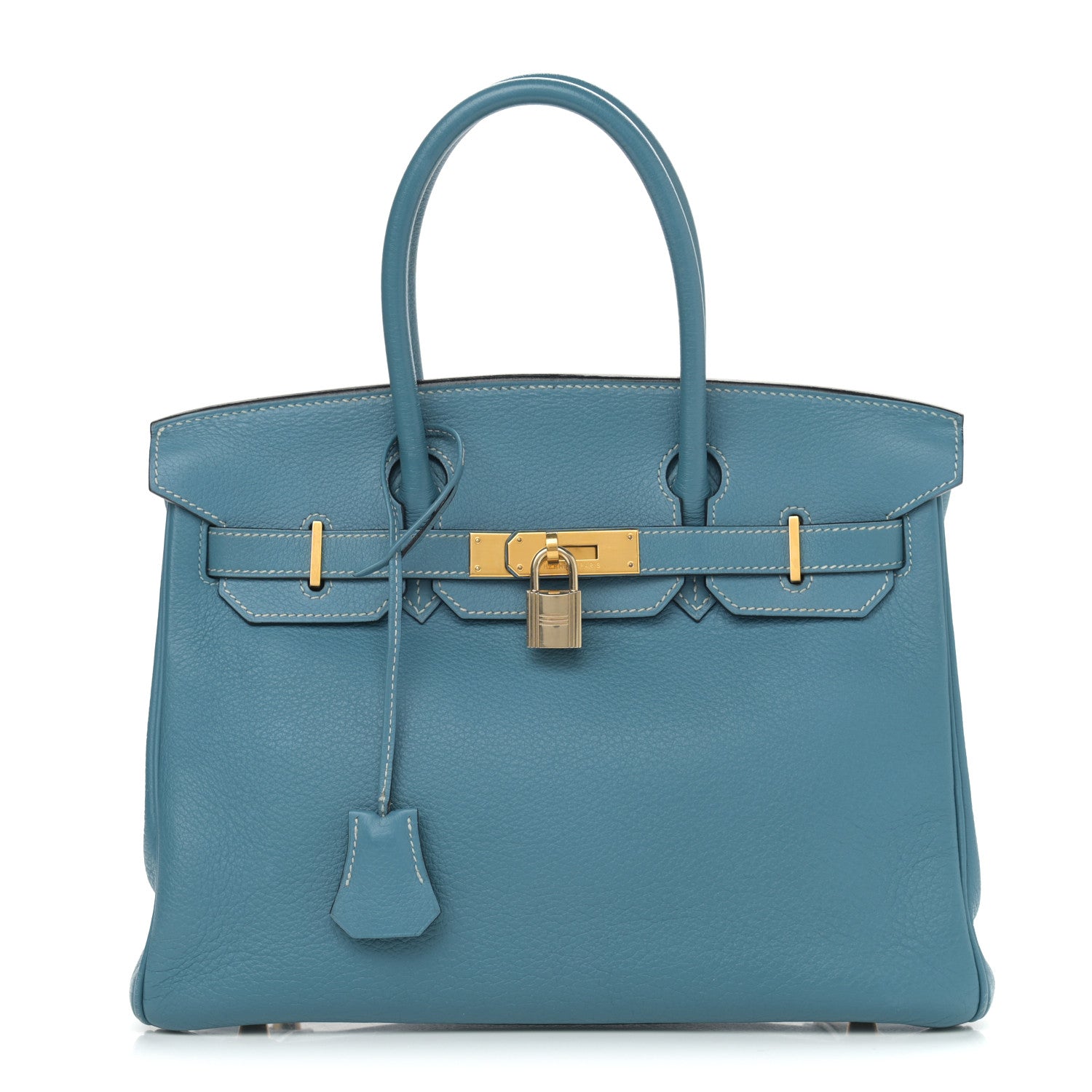 Hermes Taurillon Clemence Birkin 30 Blue Jean 1 of 15