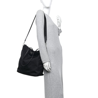 Prada Tessuto Nylon Saffiano Tote Black 2 of 10