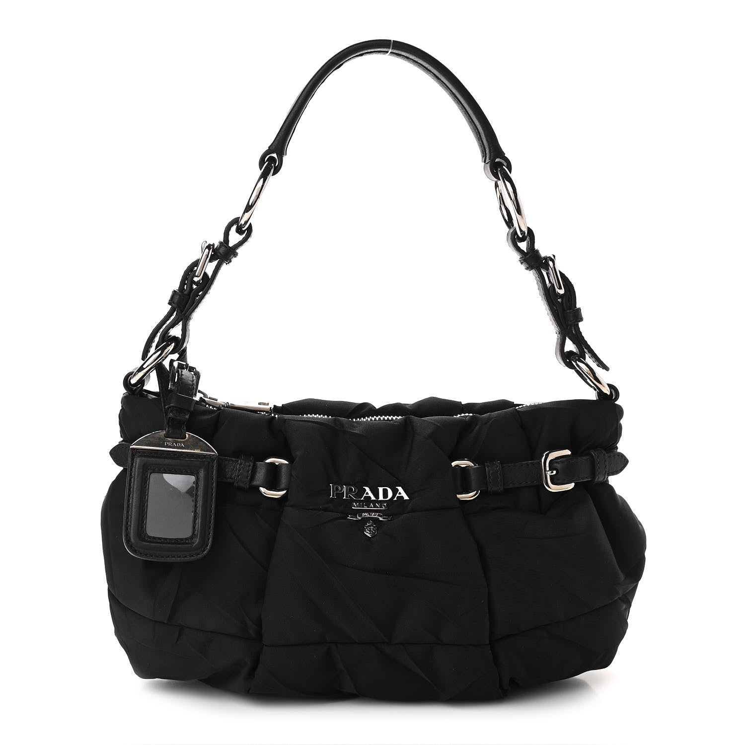 Prada Tessuto Nylon Quilted Shoulder Bag Black 1 of 9