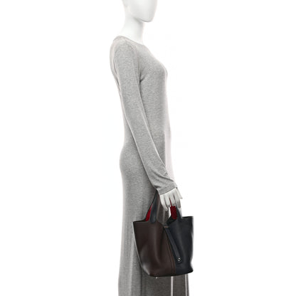 Hermes Taurillon Clemence Casaque Picotin Lock 22 MM Bleu Nuit Framboise Rouge Sellier 2 of 11