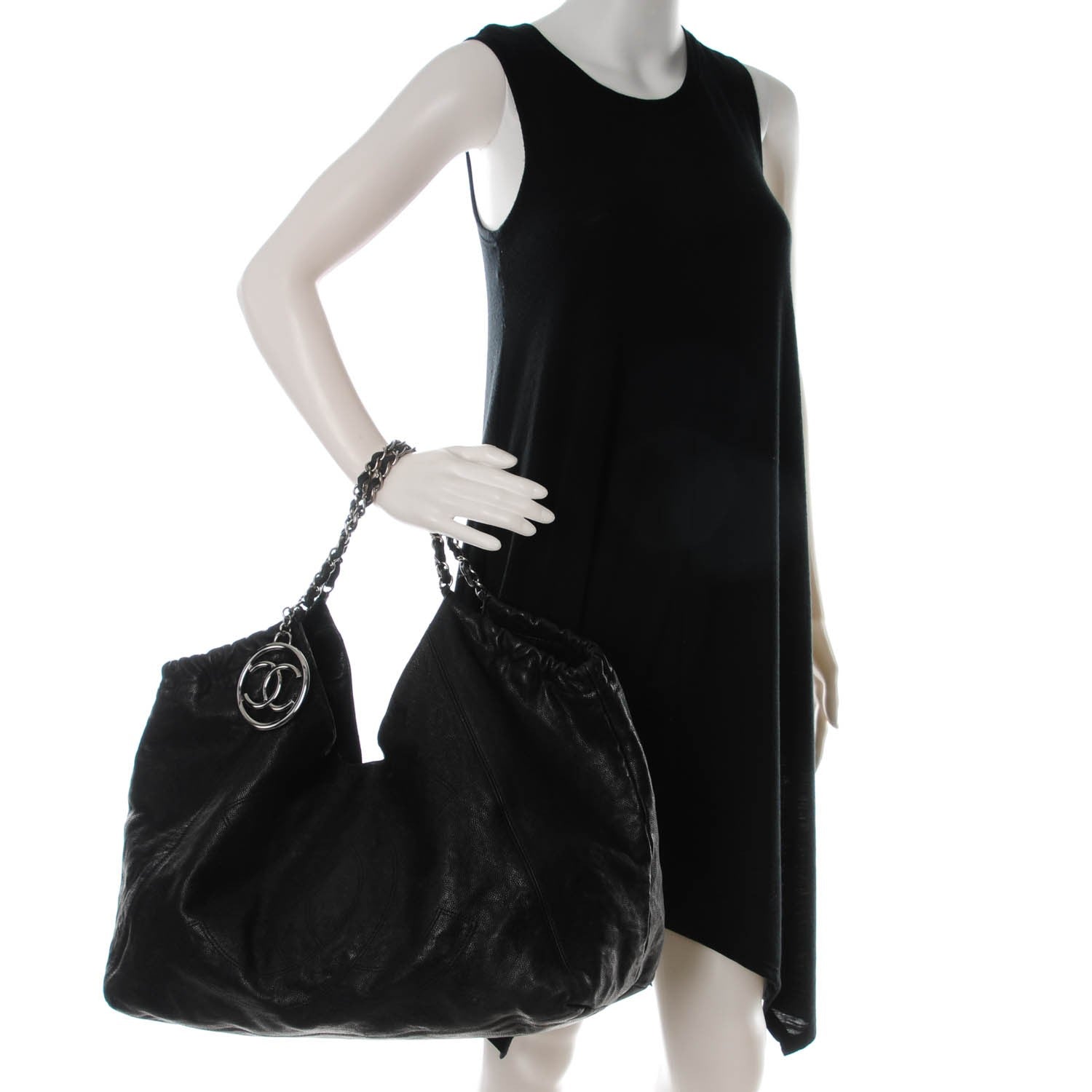 Chanel Distressed Caviar XL Coco Cabas Black 2 of 7