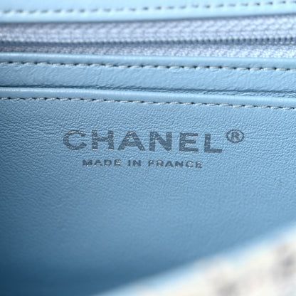 Chanel Tweed Braid Mini Flap Blue White Navy 6 of 13