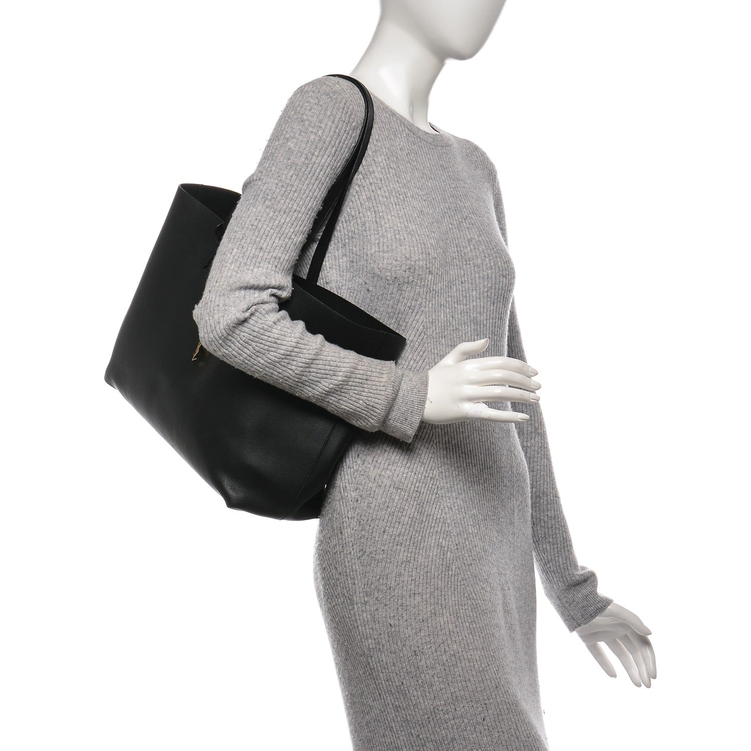 Saint Laurent Calfskin Large Shopping Tote Black 2 of 8