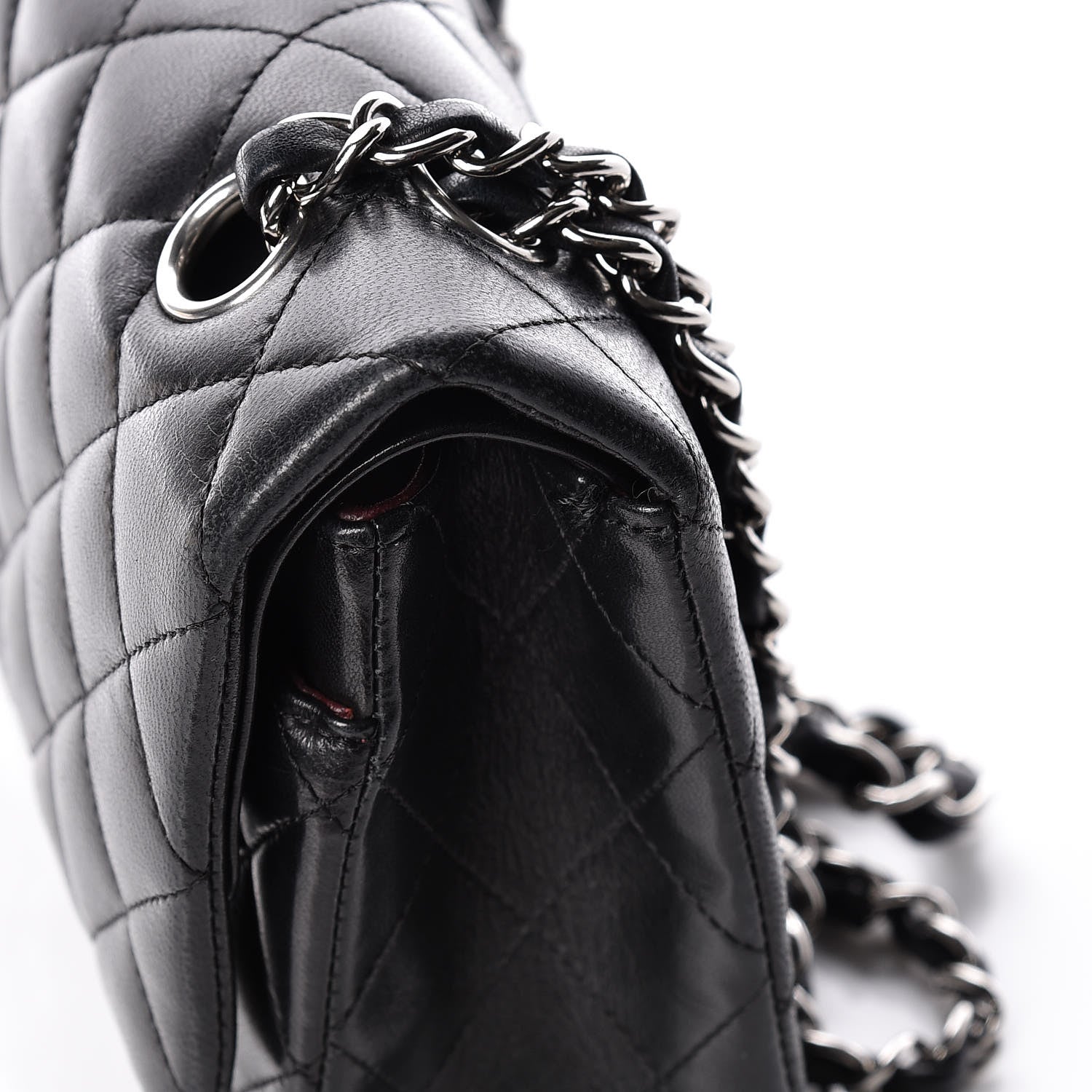 Chanel Lambskin Quilted Medium Double Flap Bag Black 17 of 27