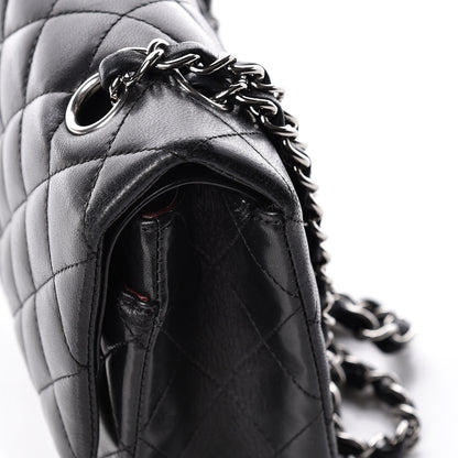 Chanel Lambskin Quilted Medium Double Flap Bag Black 17 of 27