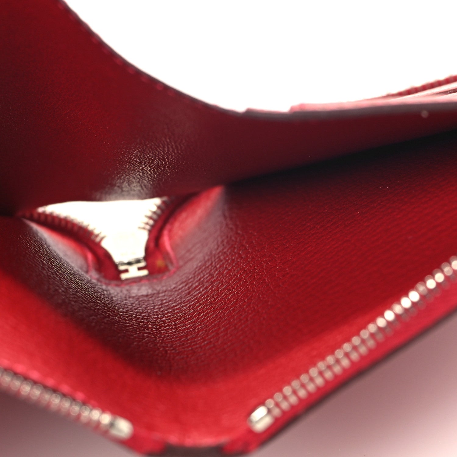 Hermes Ostrich Azap Vertical Wallet Rouge Vif 6 of 10