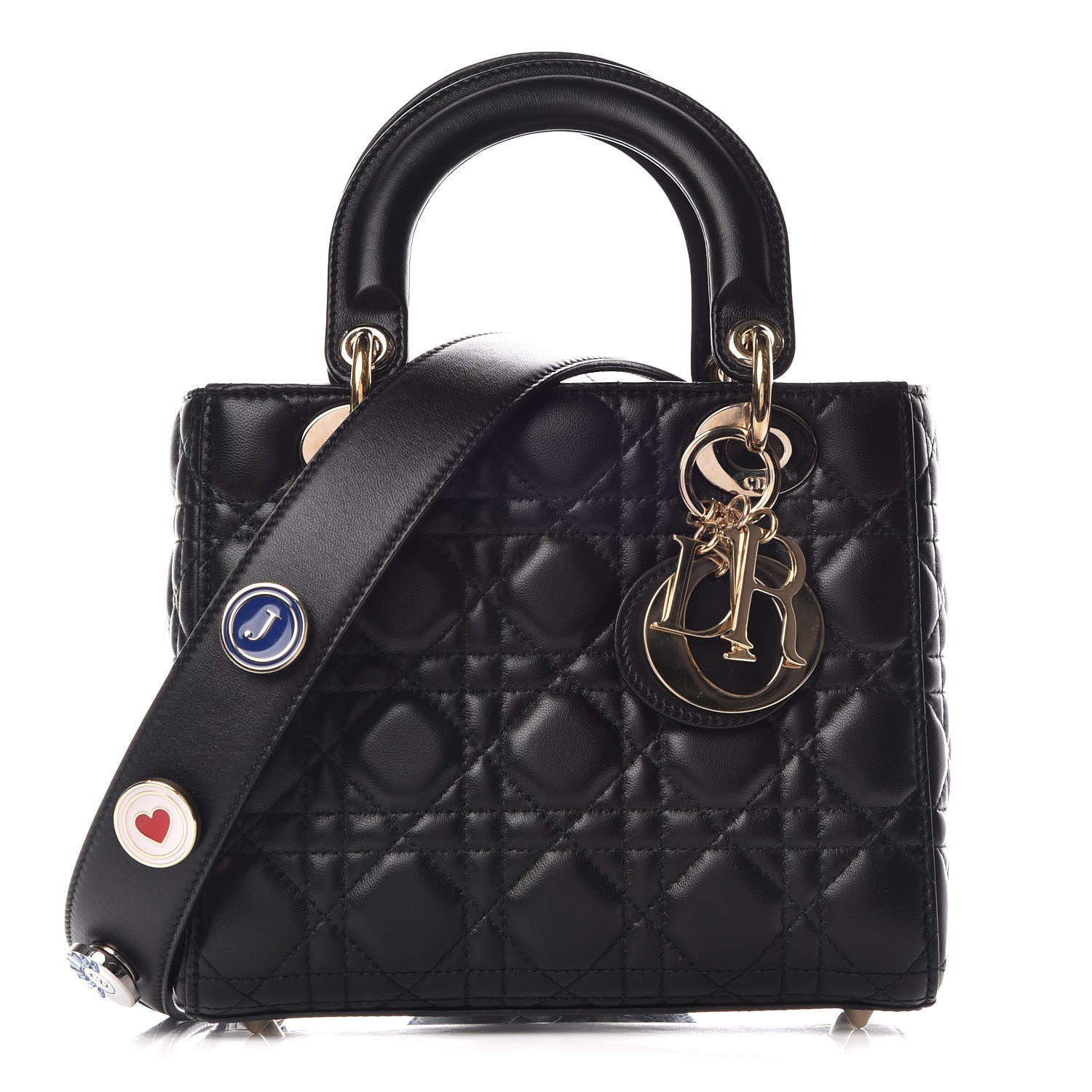 Christian Dior Lambskin Cannage Small Lucky Badges My Lady Dior Black 1 of 12