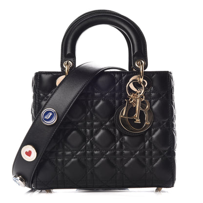 Christian Dior Lambskin Cannage Small Lucky Badges My Lady Dior Black 1 of 12