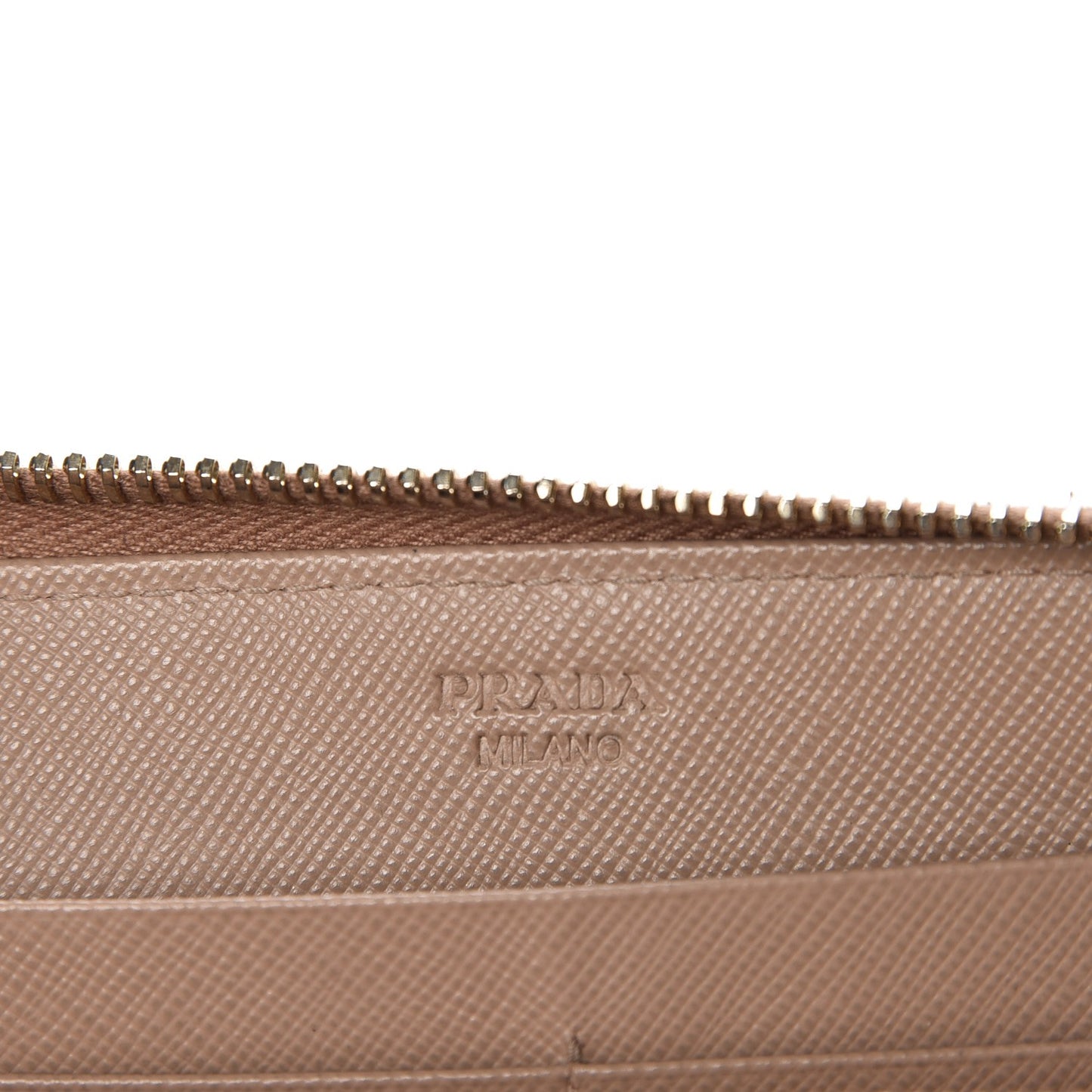 Saffiano Fiocco Bow Zip Around Wallet Cammeo