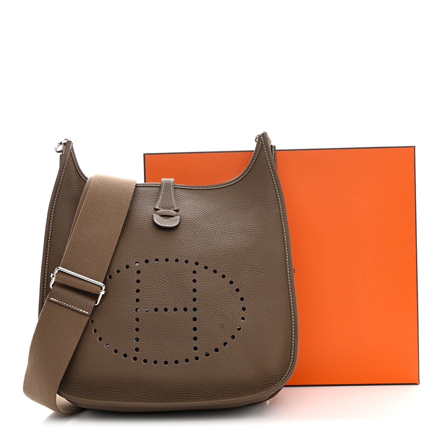 Hermes Taurillon Clemence Evelyne III PM Etoupe 11 of 11