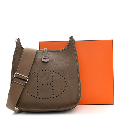 Hermes Taurillon Clemence Evelyne III PM Etoupe 11 of 11