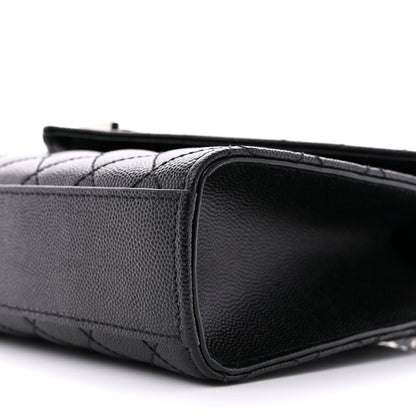 Saint Laurent SAINT LAURENT Grain De Poudre Textured Mixed Matelasse Triquilt Medium Monogram Satchel Black 10 of 14