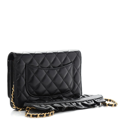 Chanel Lambskin Quilted Romance Wallet on Chain WOC Black 3 of 13