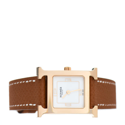 Hermes Stainless Steel Epsom 21mm Heure H Hour Quartz Watch Gold 2 of 5