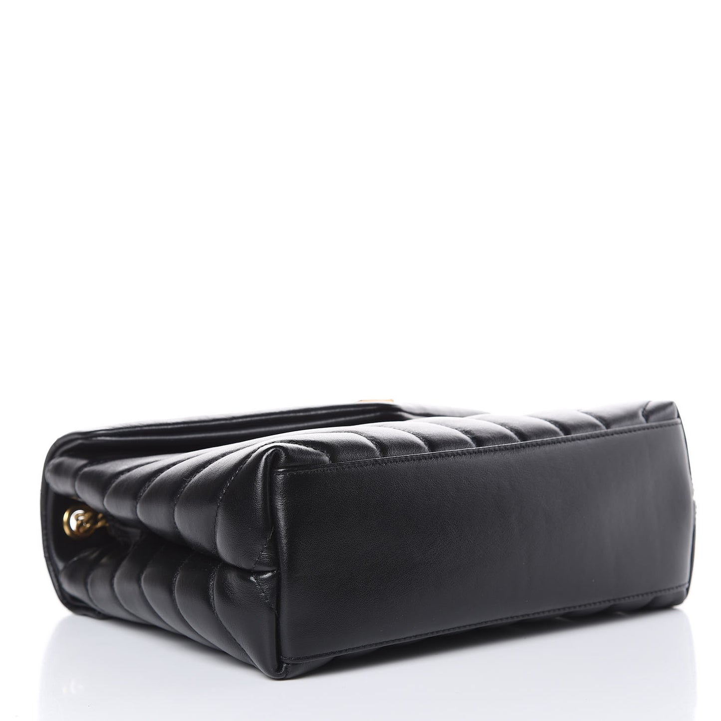 Calfskin Y Quilted Monogram Small Loulou Chain Satchel Black