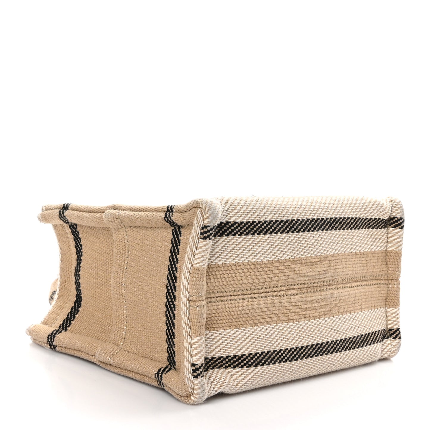 Stripe Triomphe Small Cabas Beige Black