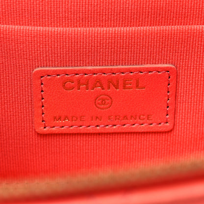 Chanel Lambskin Quilted Ombre Small Top Handle Vanity Case With Chain Coral 6 of 12